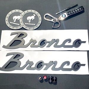 Ford Bronco Leather Keychain, 🪛, Tire Valves, Cup Holders & Bronco's Name Set